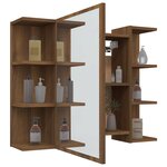 vidaXL Armoire à miroir de salle de bain Chêne brun 80x20 5x64 cm Bois
