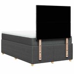 vidaXL Sommier à lattes de lit avec matelas Gris foncé 120x200cm Tissu