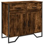 vidaXL Buffet chêne fumé 79 5x35 5x74 5 cm bois d'ingénierie