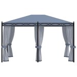 vidaXL Tonnelle avec moustiquaire 3x4 m Anthracite Acier