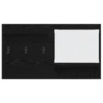 vidaXL Porte-manteau mural avec étagère avec stockage avec miroir Chêne Noir 90 x 10 x 50 cm