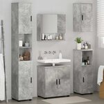 vidaXL Ensemble de mobilier de salle de bain 5 Pièces Gris béton