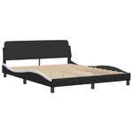 vidaXL Lit avec matelas Hvar noir et blanc 160x200 cm similicuir