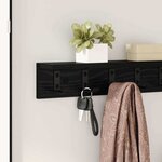 vidaXL Porte-manteau mural avec étagère Chêne noir 60 x 10.5 x 10.5 cm