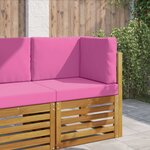 vidaXL Coussin de canapé d'extérieur 3 Pièces Rose Polyester