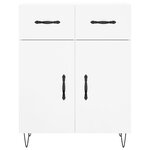 vidaXL Buffet Blanc brillant 69 5x34x90 cm Bois d'ingénierie