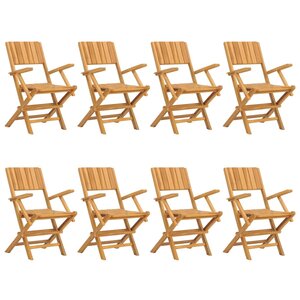 vidaXL Chaises de jardin pliantes lot de 8 55x61x90cm bois massif teck