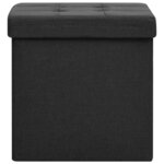 vidaXL Tabourets de rangement pliables lot de 2 noir Faux lin