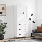 vidaXL Buffet haut Blanc 69 5x34x180 cm Bois d'ingénierie
