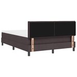 vidaXL Lit à ressorts avec matelas Marron foncé 140 x 200 cm tissu