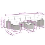 vidaXL Salon de jardin avec coussins 8 Pièces beige résine tressée
