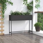 vidaXL Bac de jardin surélevé Noir 100 x 26 x 82 cm Acier