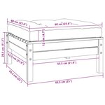 vidaXL Canapé 2 places de jardin et coussins gris Bois de pin solide