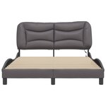 vidaXL Cadre de lit avec LED sans matelas Hvar gris 140x190 cm