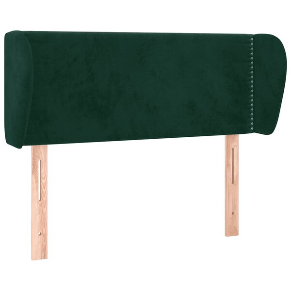 vidaXL Tête de lit avec oreilles Vert foncé 83x23x78/88 cm Velours