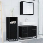 vidaXL Ensemble de mobilier de salle de bain 3 Pièces Chêne noir