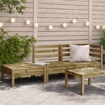 vidaXL Canapé de jardin 3 places bois de pin imprégné