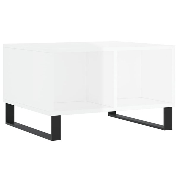 vidaXL Table basse Blanc brillant 60x50x36 5 cm Bois d'ingénierie