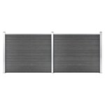 vidaXL Ensemble de panneau de clôture WPC 353x146 cm Noir