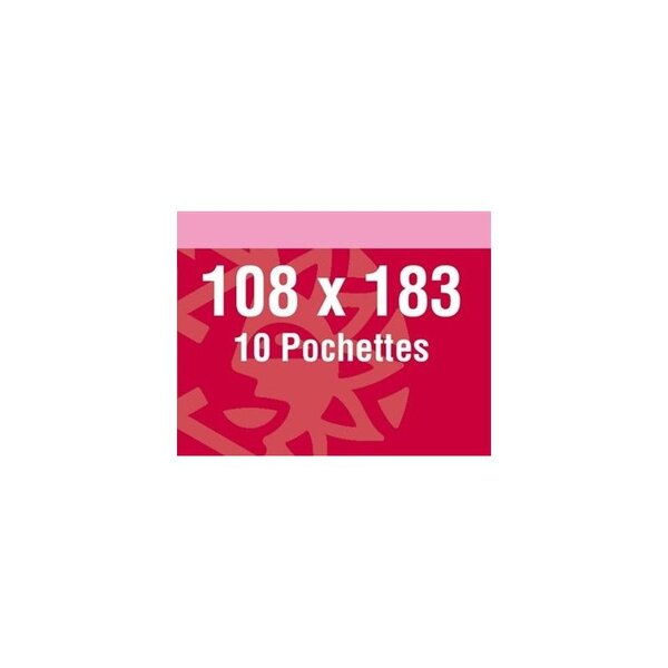 Pochettes double soudure 108 x 183 mm pour Armada. Fond - Noir
