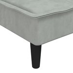 vidaXL Chaise longue gris clair velours