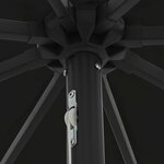 vidaXL Parasol de jardin Noir 395 x 395 x 245 cm Polyester et Acier