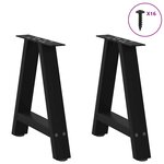 vidaXL Pieds de table basse en forme de A 2 pièces Noir 38 x (42-43) cm Acier