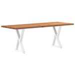 vidaXL Table à manger marron clair bois de chêne massif rectangulaire