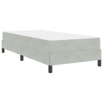 vidaXL Lit boxspring avec matelas Gris clair 90 x 210 cm Velours