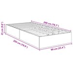 vidaXL Cadre de lit ottoman avec stockage Chêne artisanal 90 x 200 cm