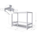 Lit cabane enfant BUNKY 120 x 190 bleu clair
