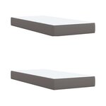vidaXL Sommier à lattes de lit avec matelas Gris 200x200 cm Similicuir