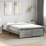 vidaXL Cadre de lit sonoma gris 120x190 cm bois d'ingénierie et métal