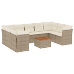 vidaXL Salon de jardin avec coussins 10 Pièces beige résine tressée