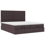 VidaXL Cadre de lit ottoman avec matelas marron foncé 180x200 cm tissu