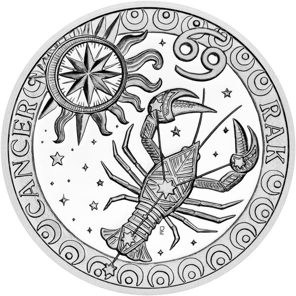 Monnaie CANCER Sign of Zodiac Medaille Argent 2026