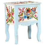 vidaXL Table de chevet peinte à la main 40x30x50 cm Bois de manguier