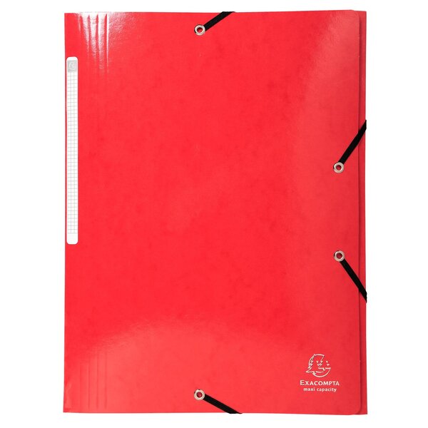 Chemise À Élastiques 3 Rabats Maxi Capacity Carte Lustrée Pelliculée 425gm2 Iderama A4 - Rouge - X 25 - Exacompta