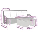 vidaXL Salon de jardin avec coussins 3 Pièces beige résine tressée