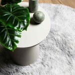 vidaXL Tapis shaggy à poils longs NAVARRA gris argenté 200x200 cm