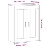 vidaXL Buffet vieux bois 69 5x34x90 cm bois d'ingénierie