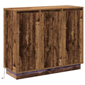 vidaXL Buffet LED Bois ancien 90 x 32 x 75 cm Bois d'ingénierie
