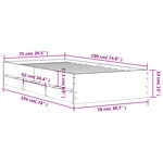 vidaXL Cadre de lit et tiroirs chêne marron 75x190cm bois d'ingénierie