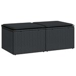vidaXL Salon de jardin avec coussins 2 Pièces noir résine tressée acacia