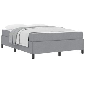 vidaXL Lit à ressorts avec matelas Gris clair 140 x 190 cm tissu