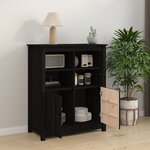 vidaXL Buffet Noir 83x41 5x100 cm Bois massif de pin