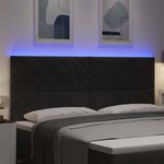 vidaXL Tête de lit LED Noir 200 cm Cuir synthétique