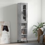 vidaXL Buffet haut Gris béton 34 5x34x180 cm Bois d'ingénierie