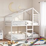 vidaXL Lit superposé avec toit blanc 75x190 cm bois massif de pin