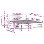 vidaXL Cadre de lit avec tiroir Marron 180 x 200 cm Bois massif en pin
